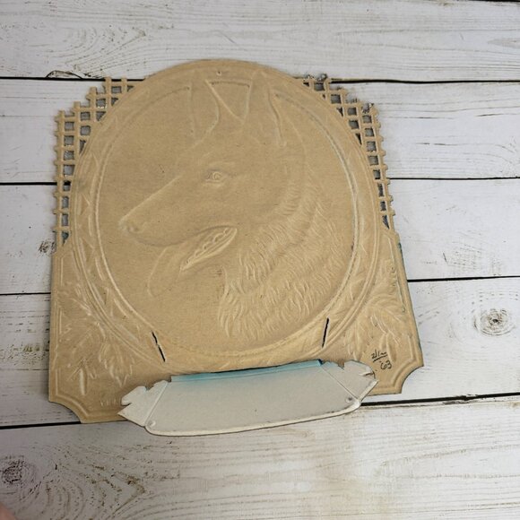 German Die Cut Embossed Lattice German Shepherd 3d Display Collectible Vintage - Picture 7 of 9